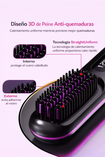 Cepillo alisador de pelo inalámbrico