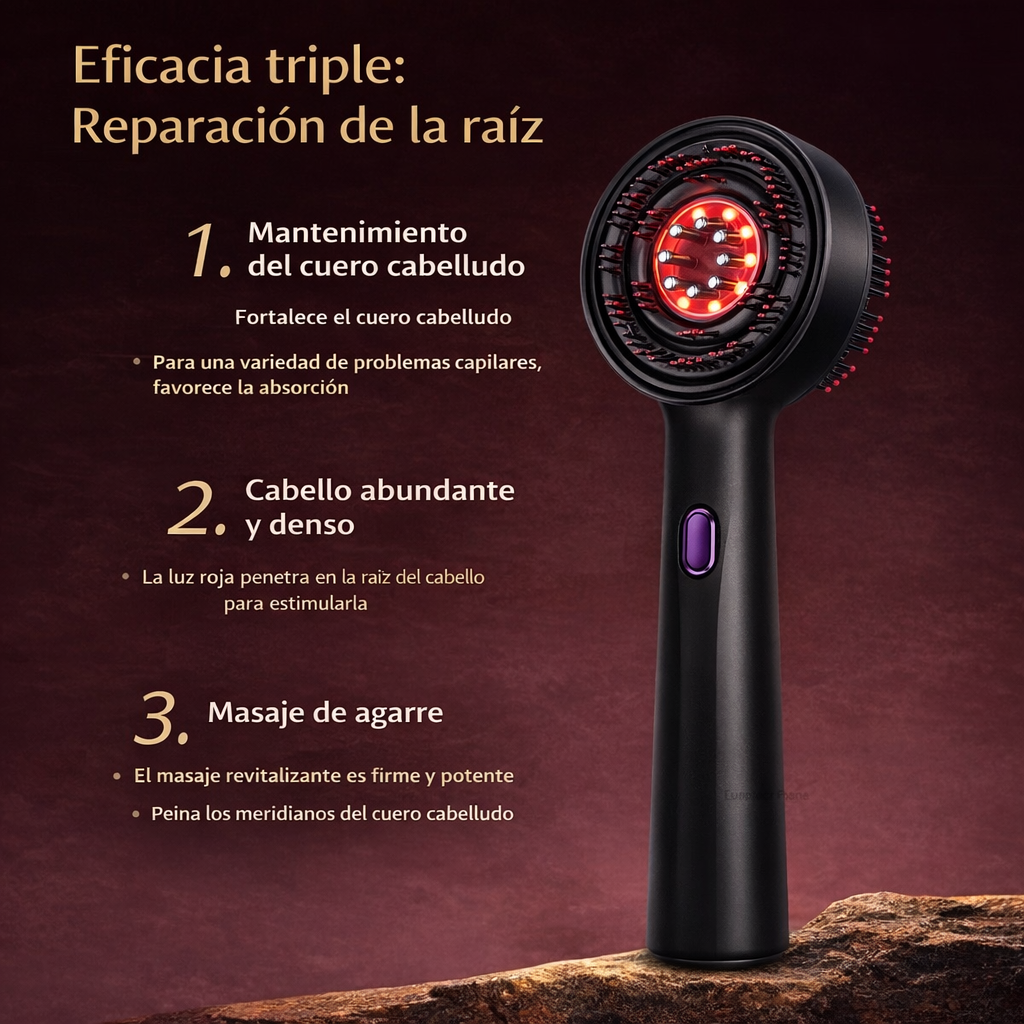 Masajeador de cabello luz led roja