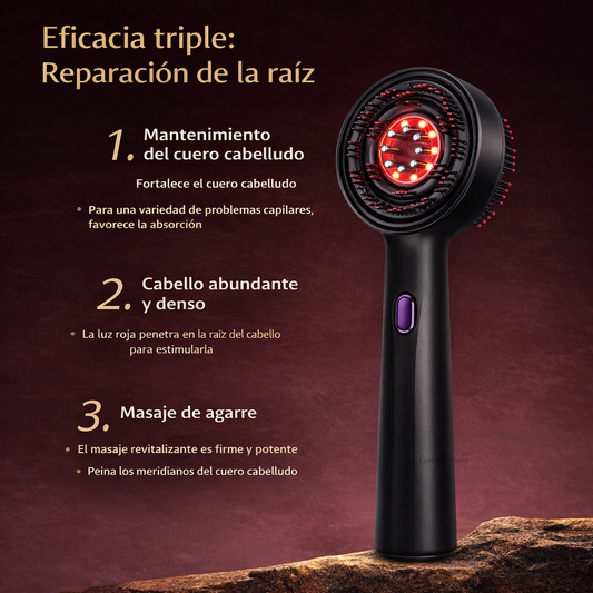 Masajeador de cabello luz led roja