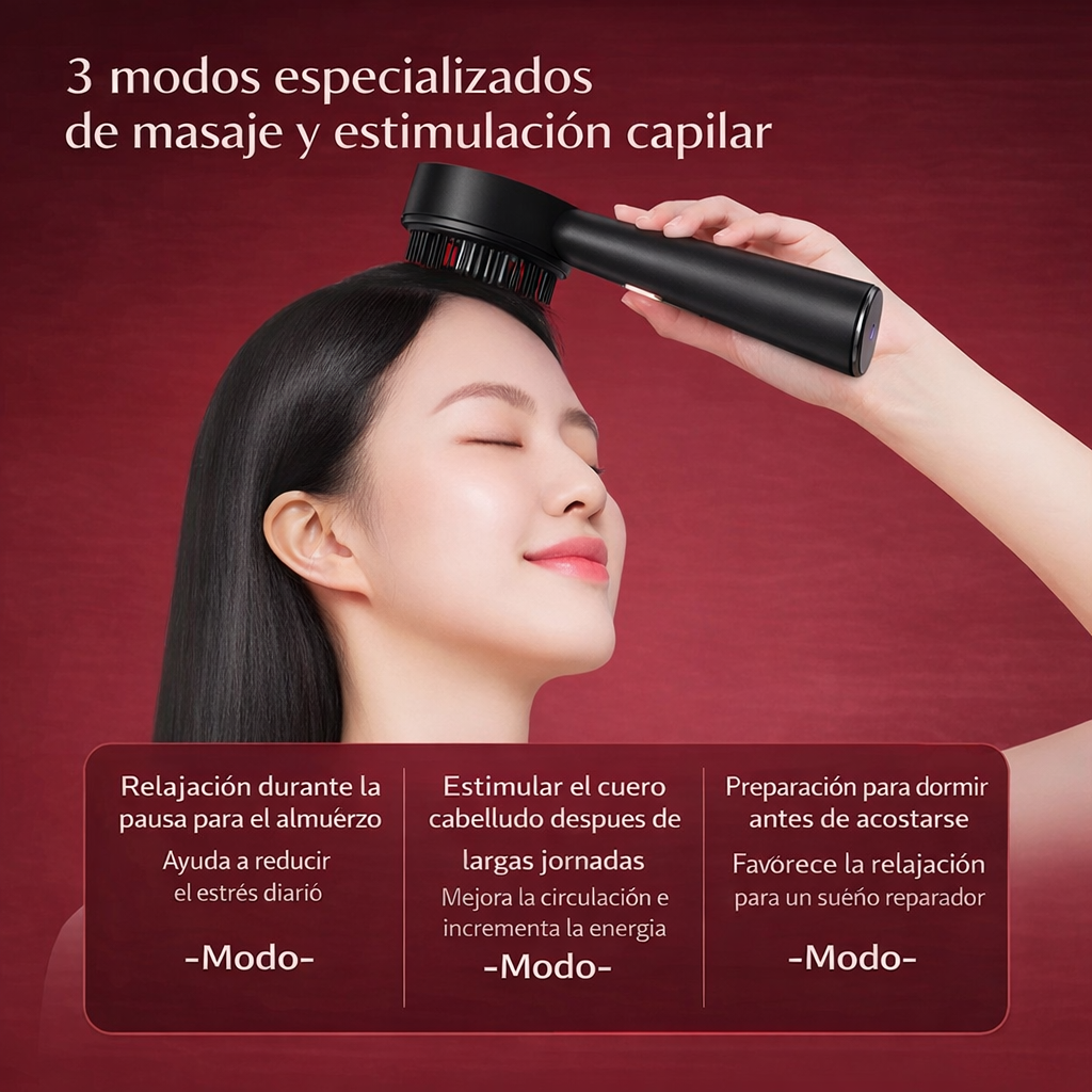 Masajeador de cabello luz led roja